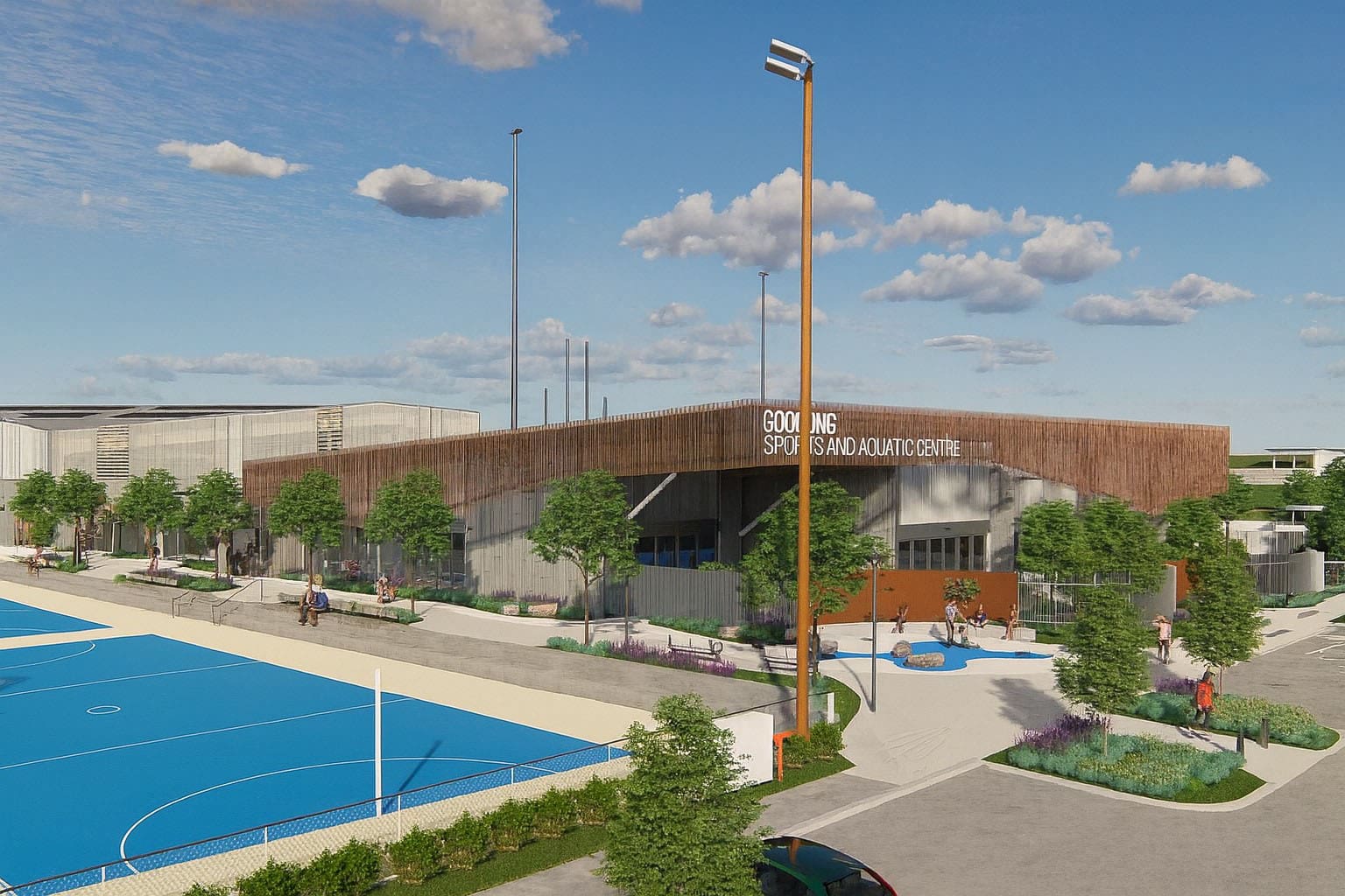 Googong Infdoor sports and aquatic centre architectural render